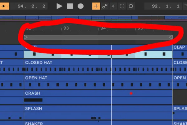LoopScope setting the Ableton Live loop brace around a clip with a single click