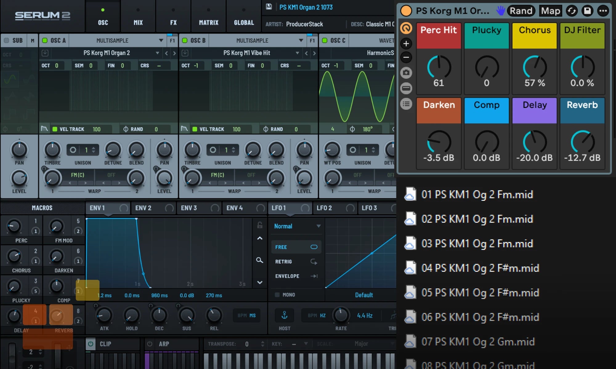 Promotional Image for The Korg M1 Organ 2 1073 Serum 2 Preset from ProducerStack.com