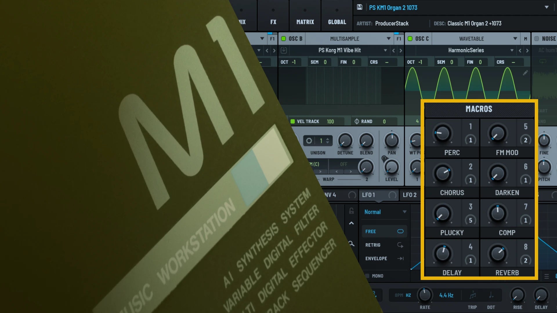 Promotional Image for The Korg M1 Organ 2 1073 Serum 2 Preset and Ableton Live Rack from ProducerStack.com