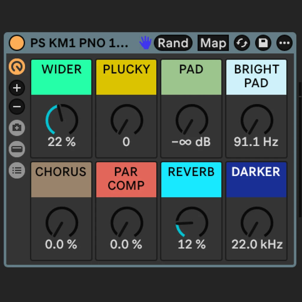 Ableton Rack Macros for for the Korg M1 Piano 16 1073 Serum 2 Preset from ProducerStack.com