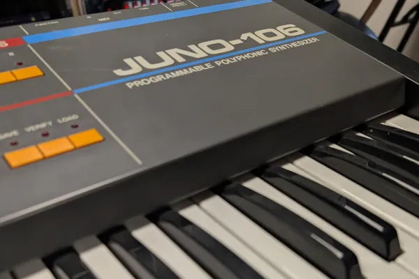 Roland Juno-106 synthesiser, the analogue polysynth behind classic house pads and bass